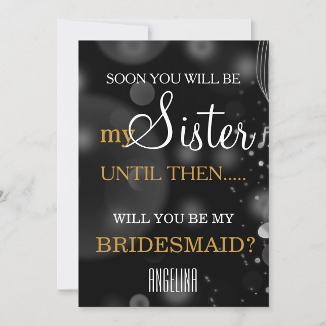 Will you be my bridesmaid? invitation (Front)