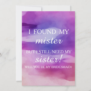 Will you be my bridesmaid? invitation