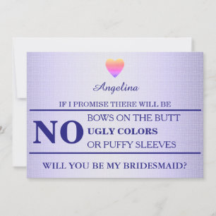 Will you be my bridesmaid? invitation