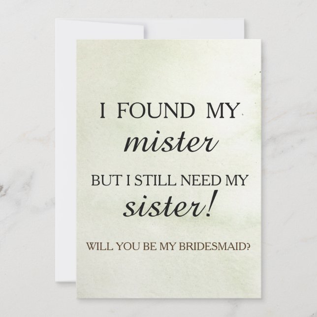 Will you be my bridesmaid? invitation (Front)