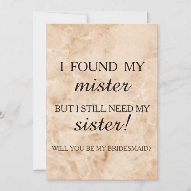 Will you be my bridesmaid? invitation (Front)