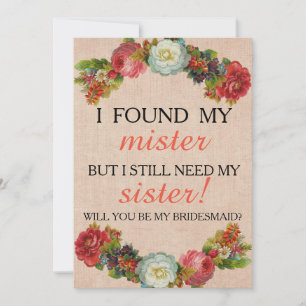 Will you be my bridesmaid? invitation