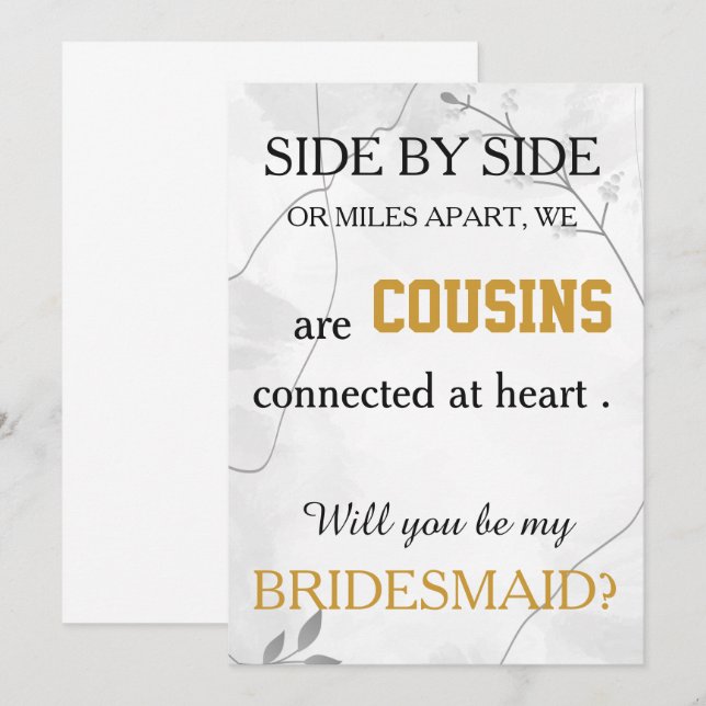 Will you be my bridesmaid? invitation (Front/Back)