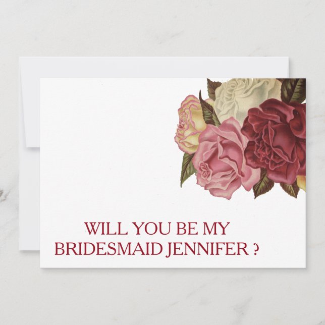 Will you be my bridesmaid? invitation (Front)