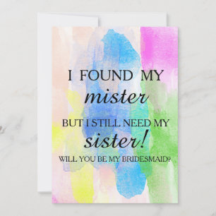 Will you be my bridesmaid? invitation
