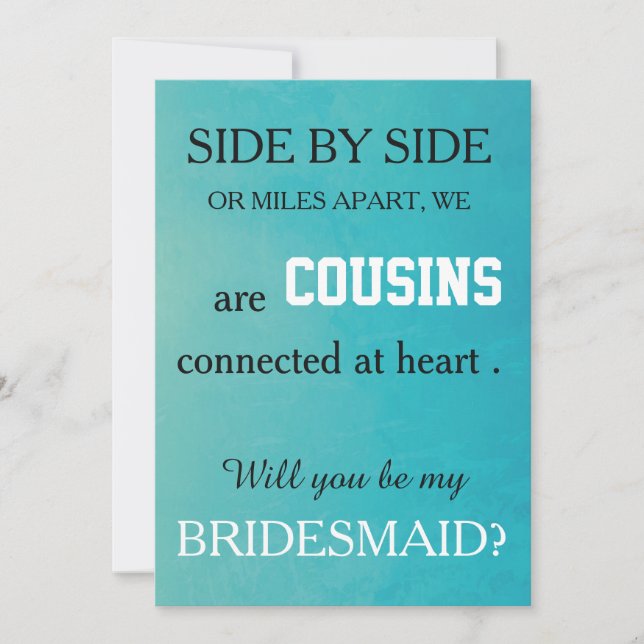 Will you be my bridesmaid? invitation (Front)