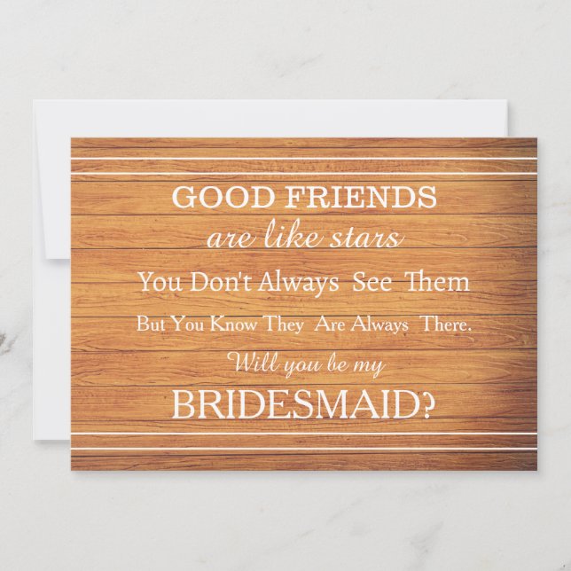 Will you be my bridesmaid? invitation (Front)