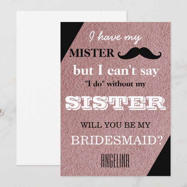 Will you be my bridesmaid? invitation (Front/Back)