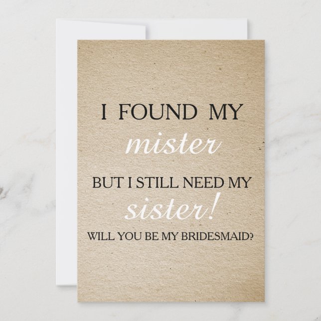 Will you be my bridesmaid? invitation (Front)