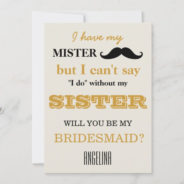 Will you be my bridesmaid? invitation (Front)