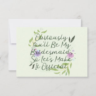 Will You Be My Bridesmaid Invitation