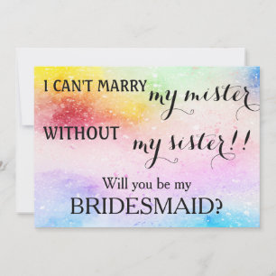 Will you be my bridesmaid? invitation