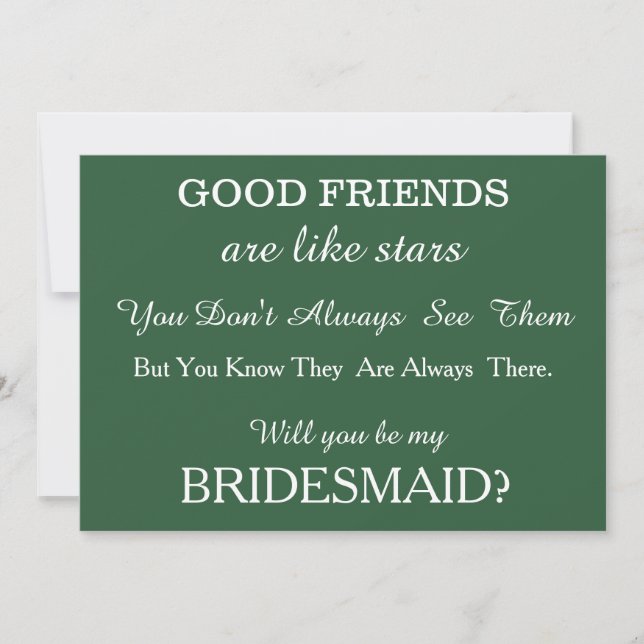 Will you be my bridesmaid? invitation (Front)
