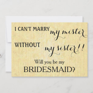 Will you be my bridesmaid? invitation