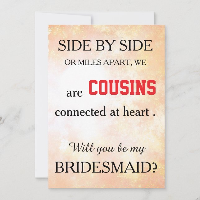 Will you be my bridesmaid? invitation (Front)