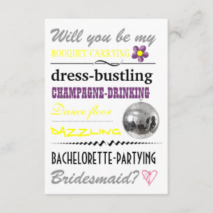 "Will you be my Bridesmaid?" Invitation