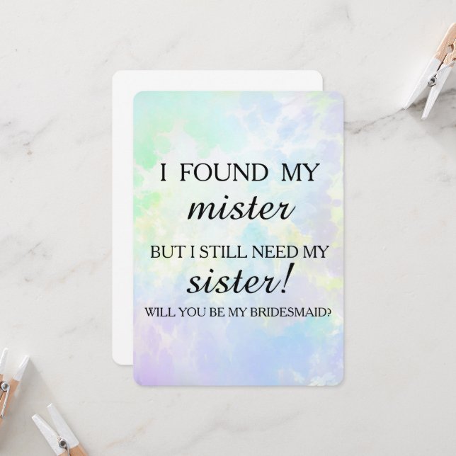 Will you be my bridesmaid? invitation (Front/Back In Situ)