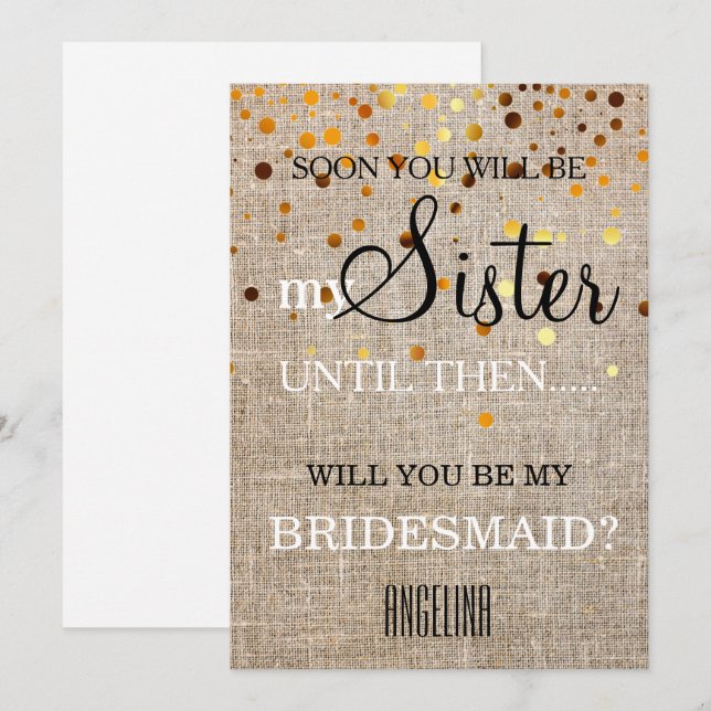Will you be my bridesmaid? invitation (Front/Back)