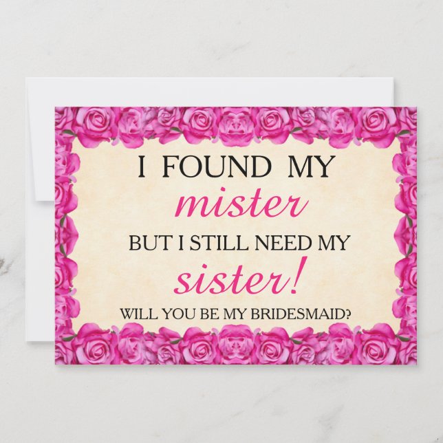 Will you be my bridesmaid? invitation (Front)