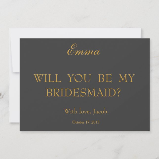 Will You Be My Bridesmaid Invitation (Front)