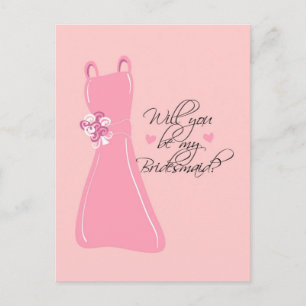 "Will you be my Bridesmaid?" Invitation Postcard