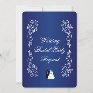 Will You Be My Bridesmaid Invitation Royal Blue