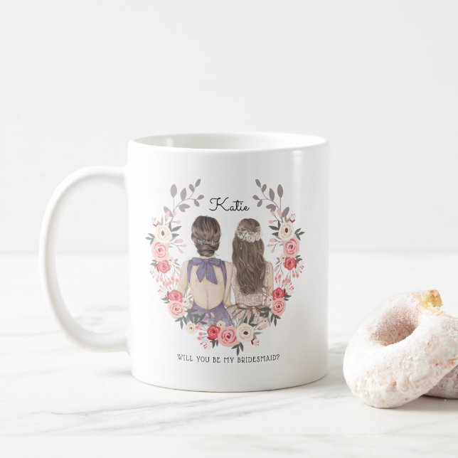 Will you be my Bridesmaid/Maid of Honour Proposal Coffee Mug (With Donut)