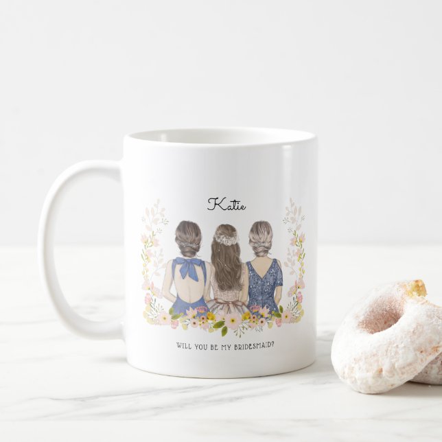 Will you be my Bridesmaid/Maid of Honour Proposal Coffee Mug (With Donut)