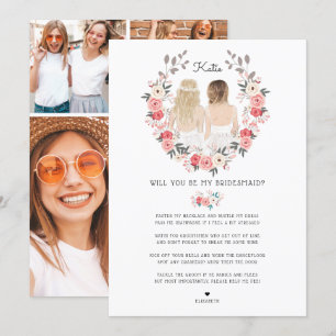 Will you be my Bridesmaid/Maid of Honour Proposal Invitation