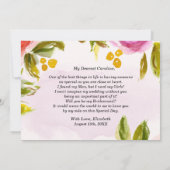 Will you be my Bridesmaid? Mauve Peach Red Floral Invitation (Back)