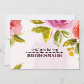Will you be my Bridesmaid? Mauve Peach Red Floral Invitation (Front)