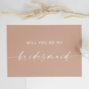 Will you be my bridesmaid. Minimalist pale pink  Postcard