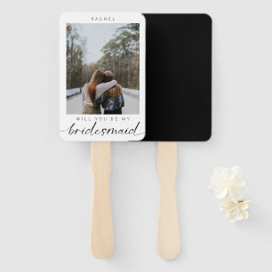 Will you be my Bridesmaid Minimalist Photo Modern Hand Fan