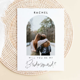 Will you be my Bridesmaid Minimalist Photo Modern Postcard