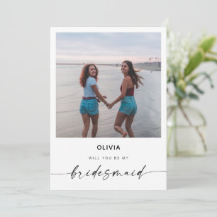 Will You Be My Bridesmaid   Modern Photo Card