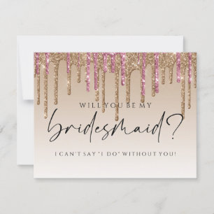 Will You Be My Bridesmaid - Multi Glitter Drip Invitation