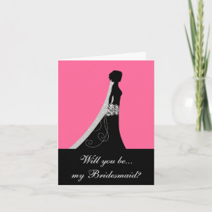 Will You Be My Bridesmaid? Note Cards Pink