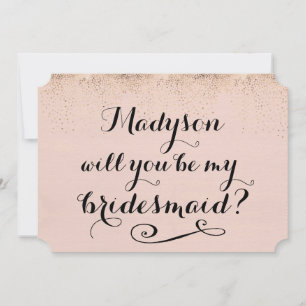 Will You Be My Bridesmaid Personalised Calligraphy Invitation