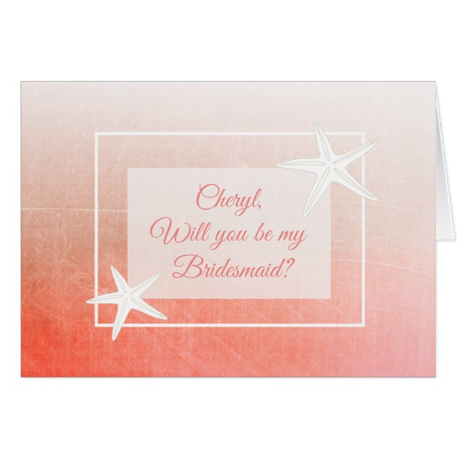 Will you be my Bridesmaid Personalised Card (Front Horizontal)