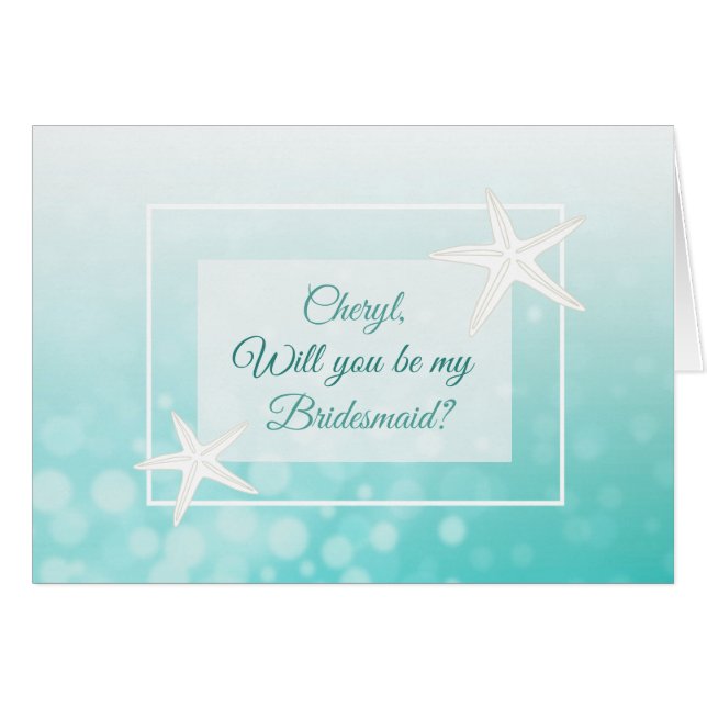 Will you be my Bridesmaid Personalised Card (Front Horizontal)