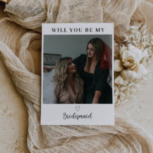 Will you be my bridesmaid photo card, invitation