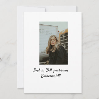 Will you be my Bridesmaid photo elegant modern Invitation