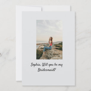 Will you be my Bridesmaid photo elegant modern Invitation