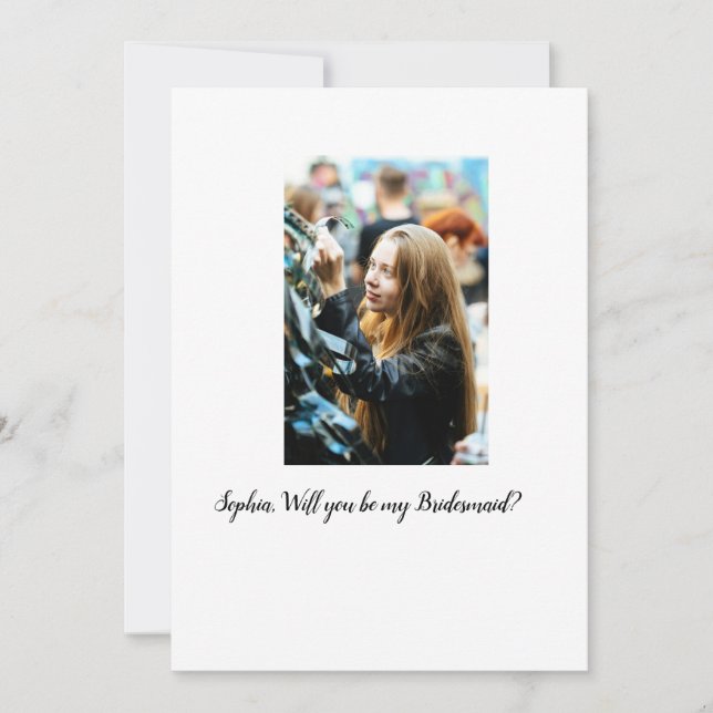 Will you be my Bridesmaid photo elegant modern  Invitation (Front)