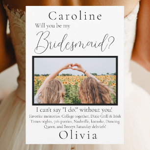 Will You Be My Bridesmaid Photo Favourite Memories Invitation