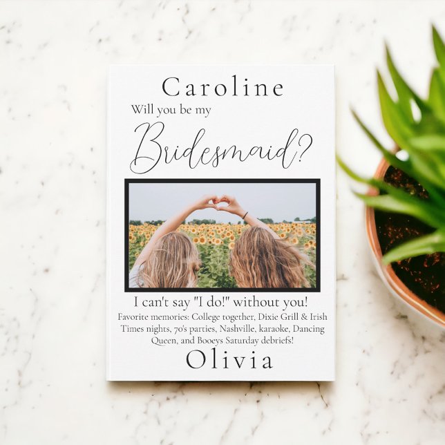 Will You Be My Bridesmaid Photo Favourite Memories Invitation (Creator Uploaded)