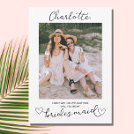 Will You Be My Bridesmaid Photo Proposal Card<br><div class="desc">Will you be my bridesmaid? Check out this Modern Will You Be My Bridesmaid Photo Proposal Card to ask your best friend to be part of your bridal party. You can type a message at the back, or delete the text if you prefer a handwritten note. She will say yes...</div>
