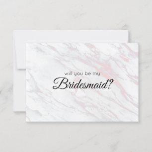 Will You Be My Bridesmaid Pink and Grey Marble