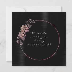 Will You Be My Bridesmaid Pink Black White VIP Invitation
