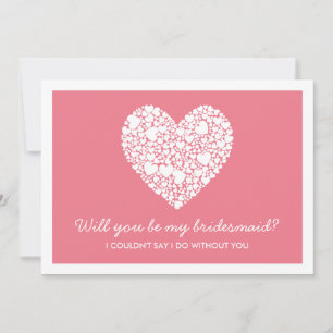 Will You Be My Bridesmaid? Pink Heart Card